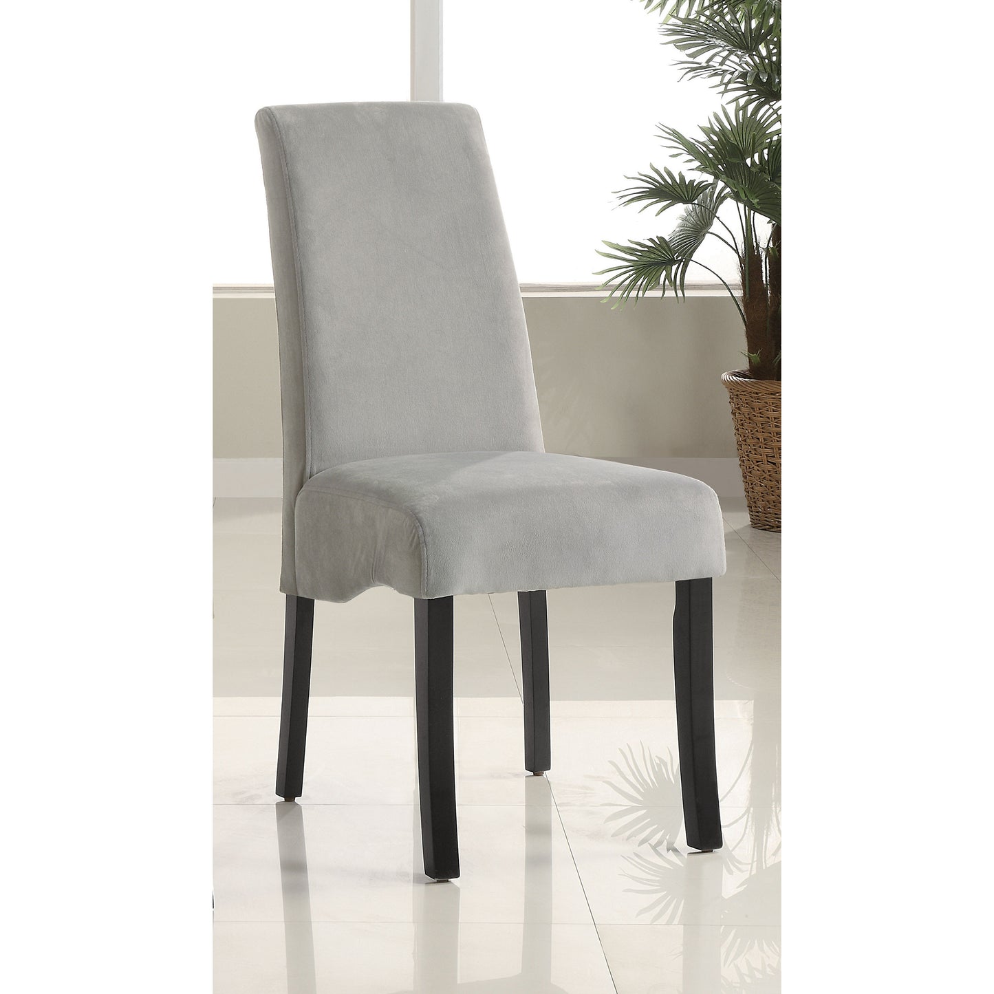 Grey and Black Upholestered Dining Chair (Set of 2)
