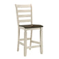 Oak and Antique White Counter Height Stools (Set of 2)