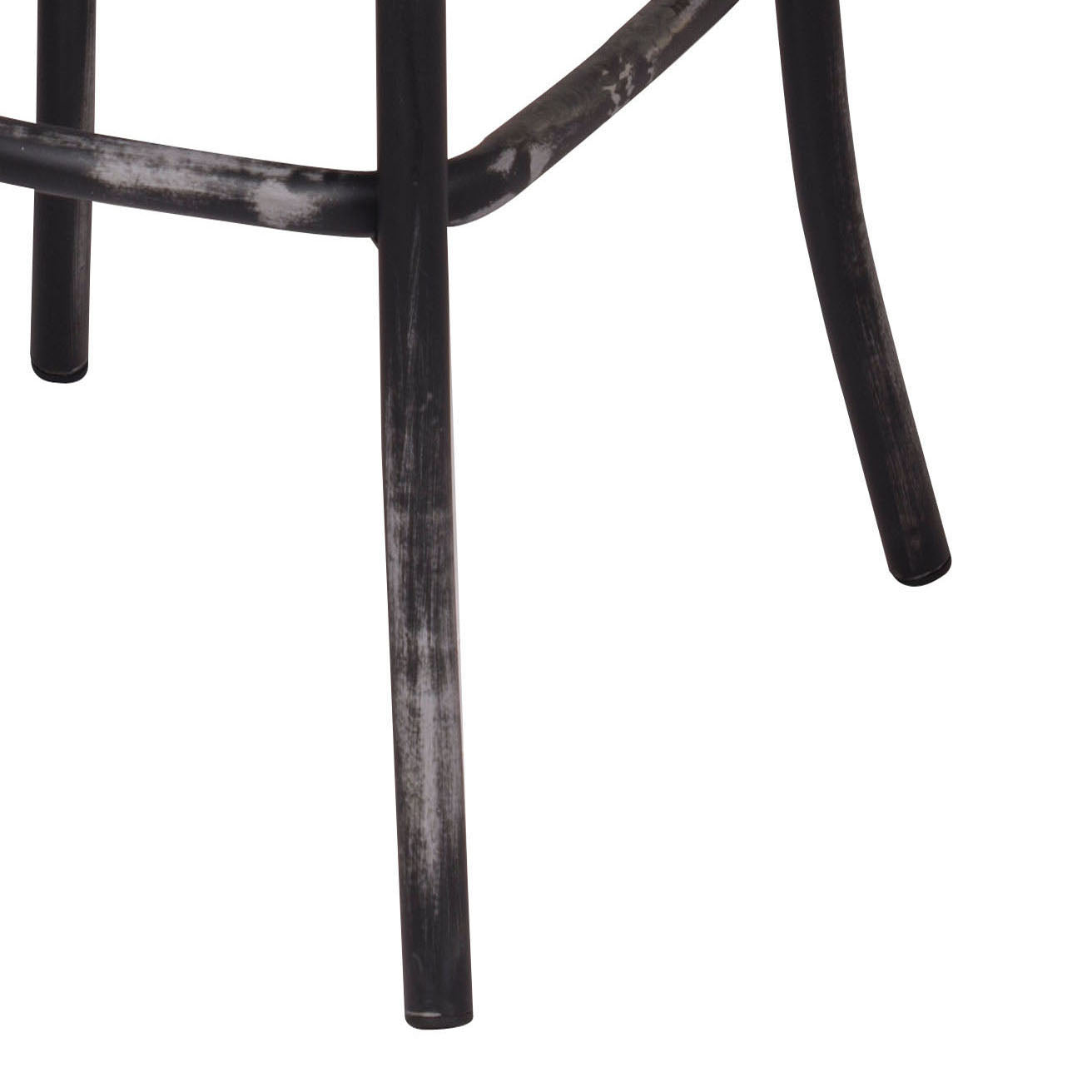 Black Brown Bar Stool Oval Cross Back Wood Metal