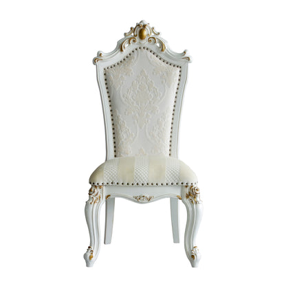 Brown and White Traditional Side Chairs - Set of 2