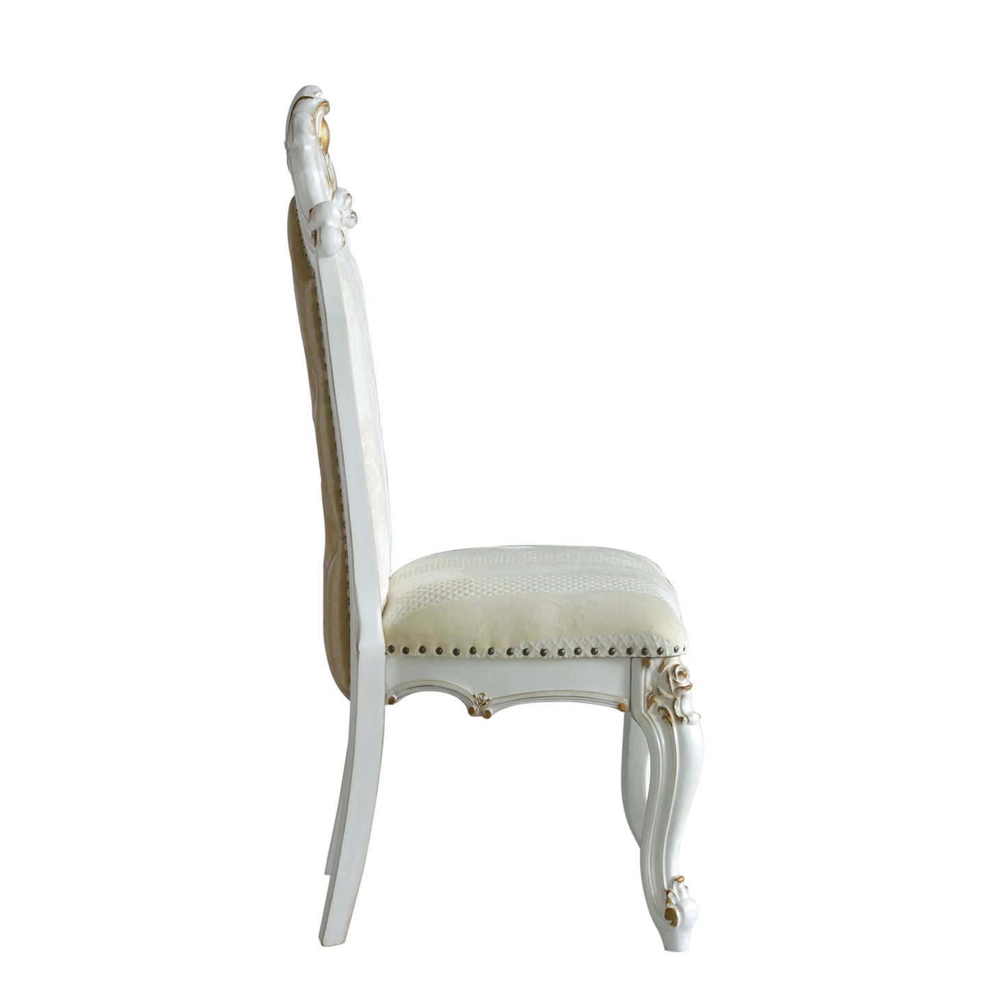 Brown and White Traditional Side Chairs - Set of 2