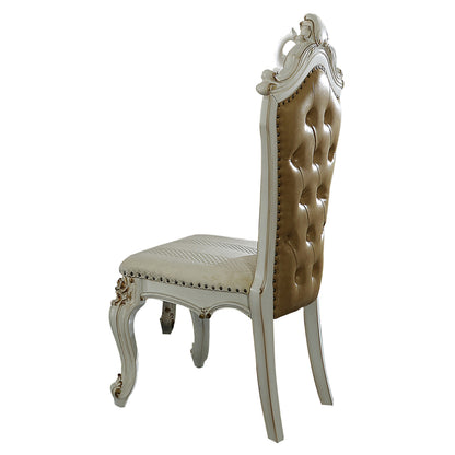 Brown and White Traditional Side Chairs - Set of 2