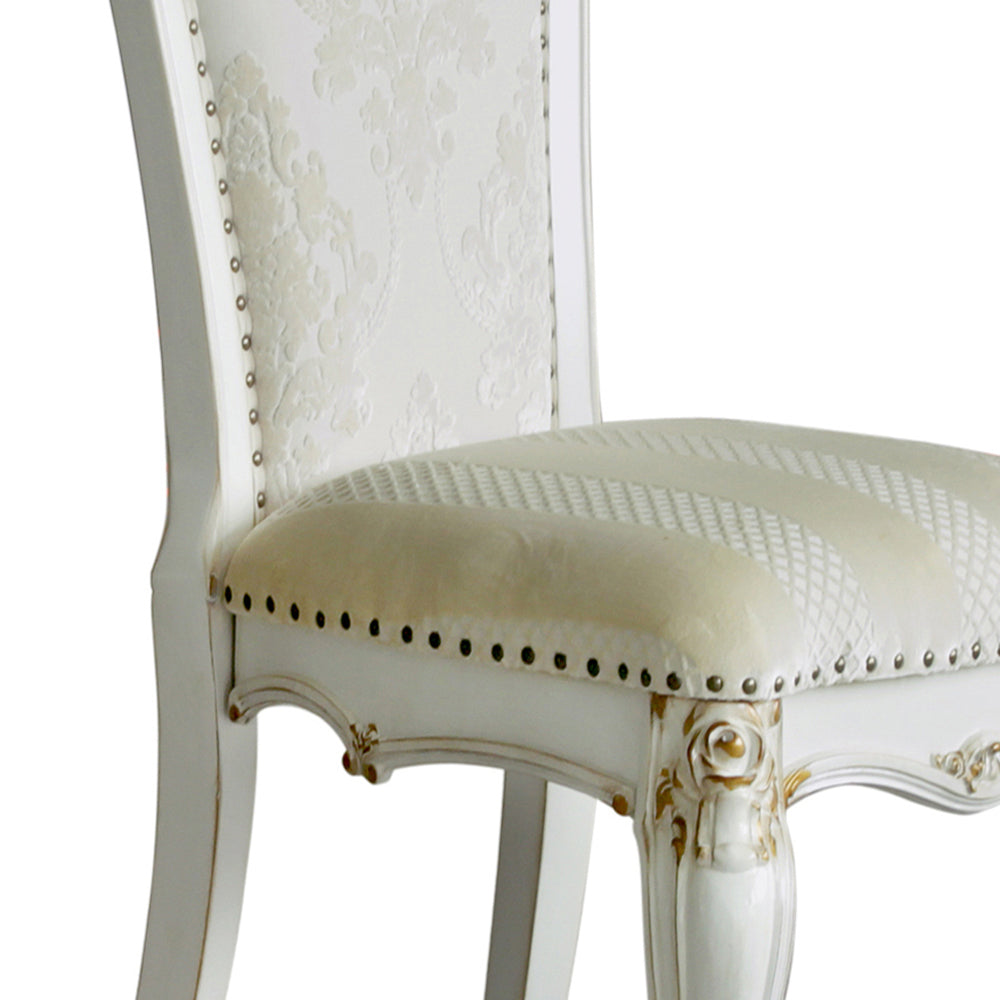 Brown and White Traditional Side Chairs - Set of 2