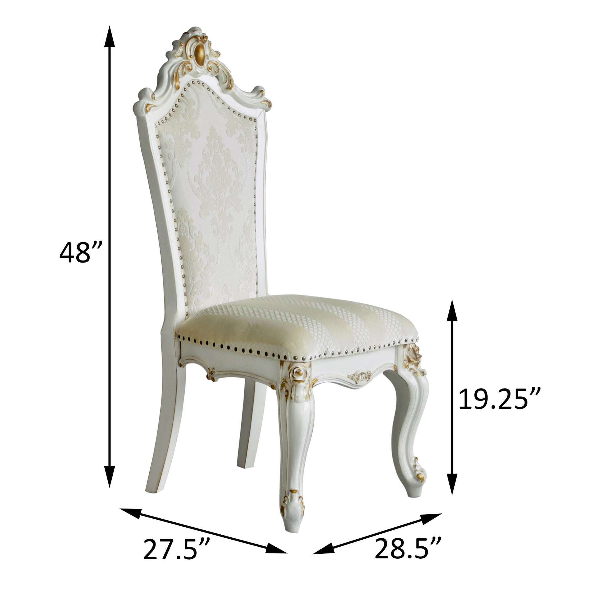 Brown and White Traditional Side Chairs - Set of 2