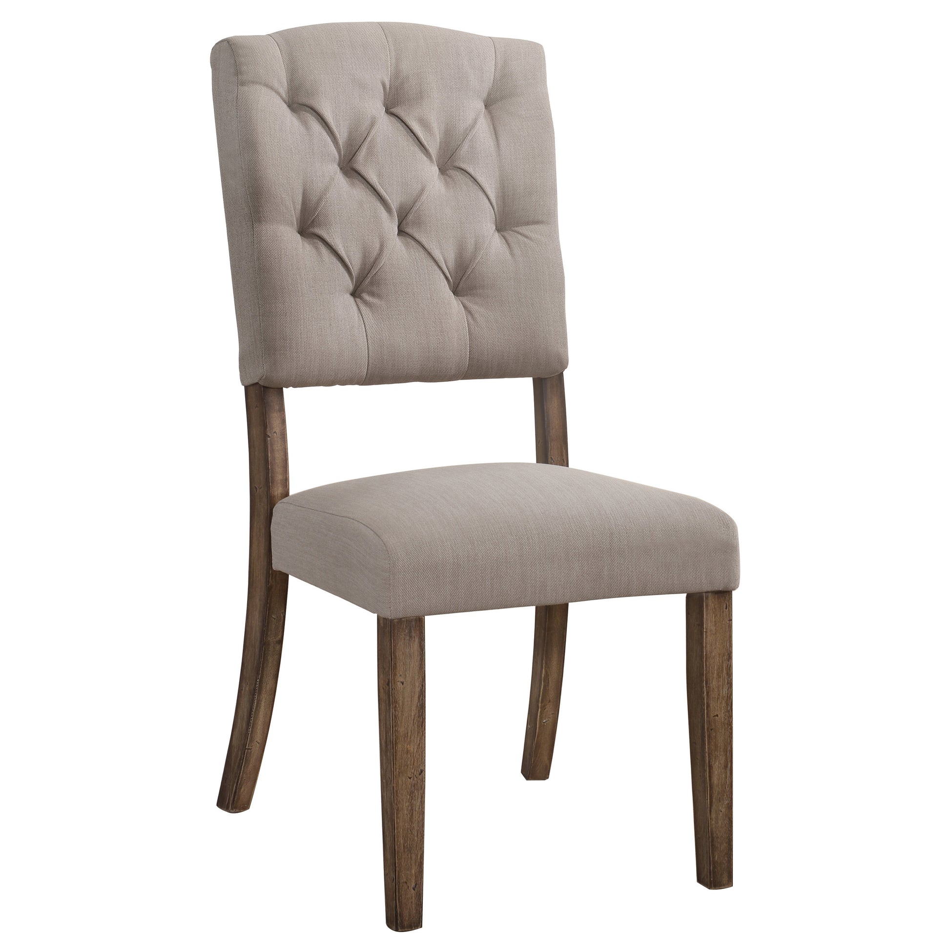 Beige Brown Side Chairs Set of 2 - Transitional Dining Chairs