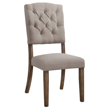 Beige Brown Side Chairs Set of 2 - Transitional Dining Chairs