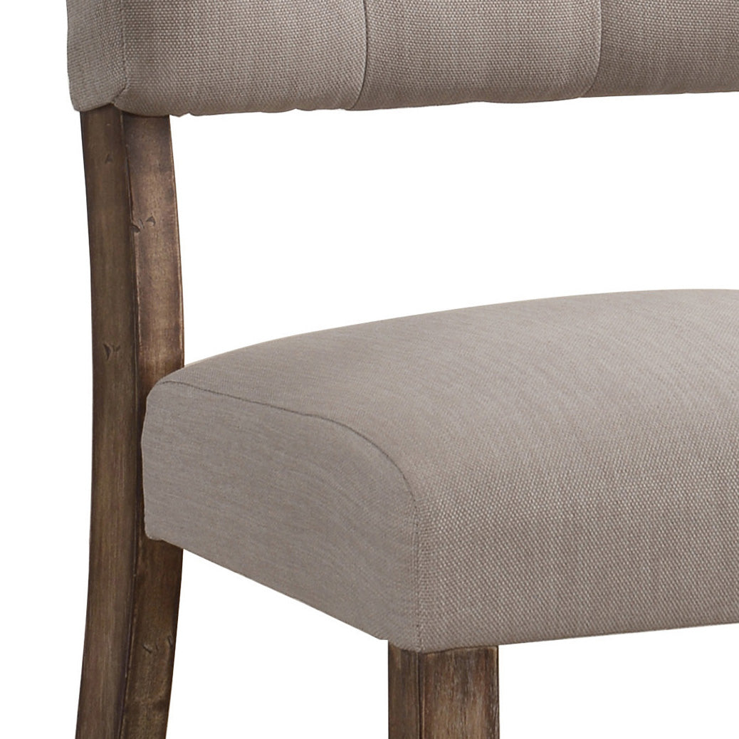 Beige Brown Side Chairs Set of 2 - Transitional Dining Chairs