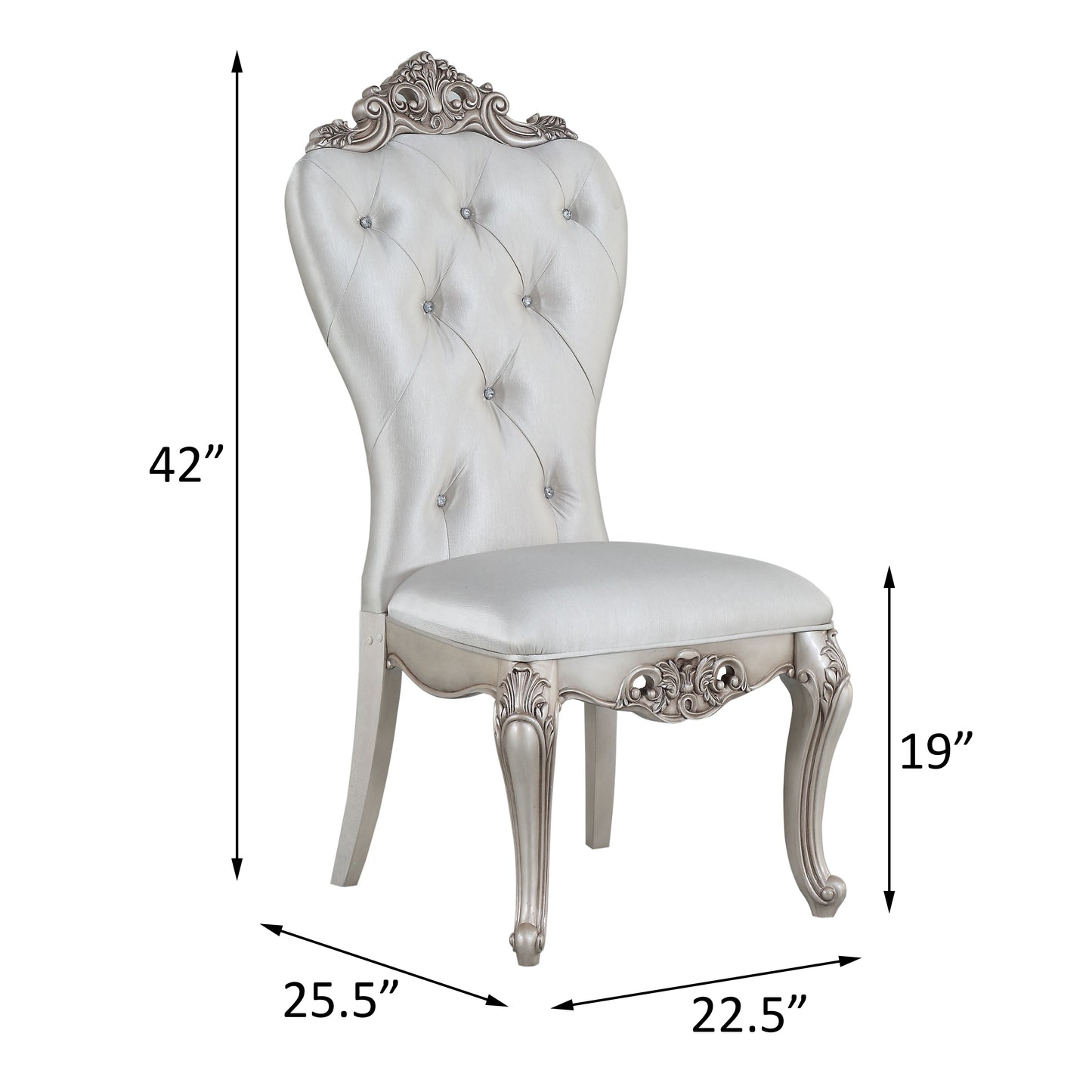 Cream Side Chairs - Set of 2 Luxury Dining Chairs for Dining Room