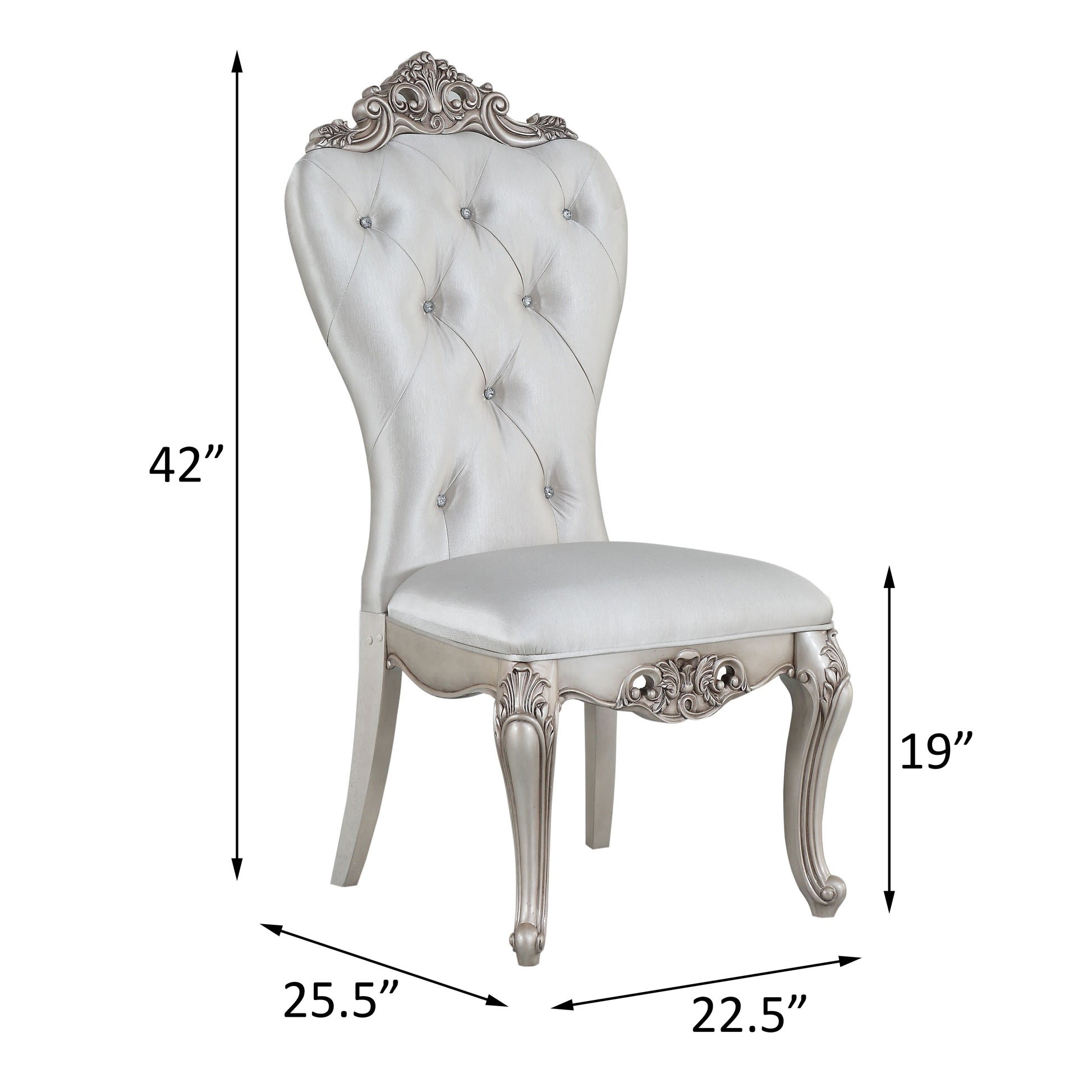 Cream Side Chairs - Set of 2 Luxury Dining Chairs for Dining Room