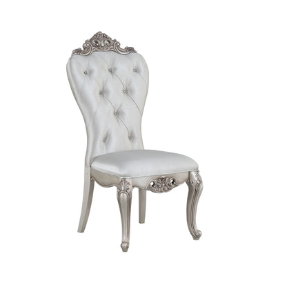 Cream and Golden Ivory Tufted Side Chairs (Set of 2)