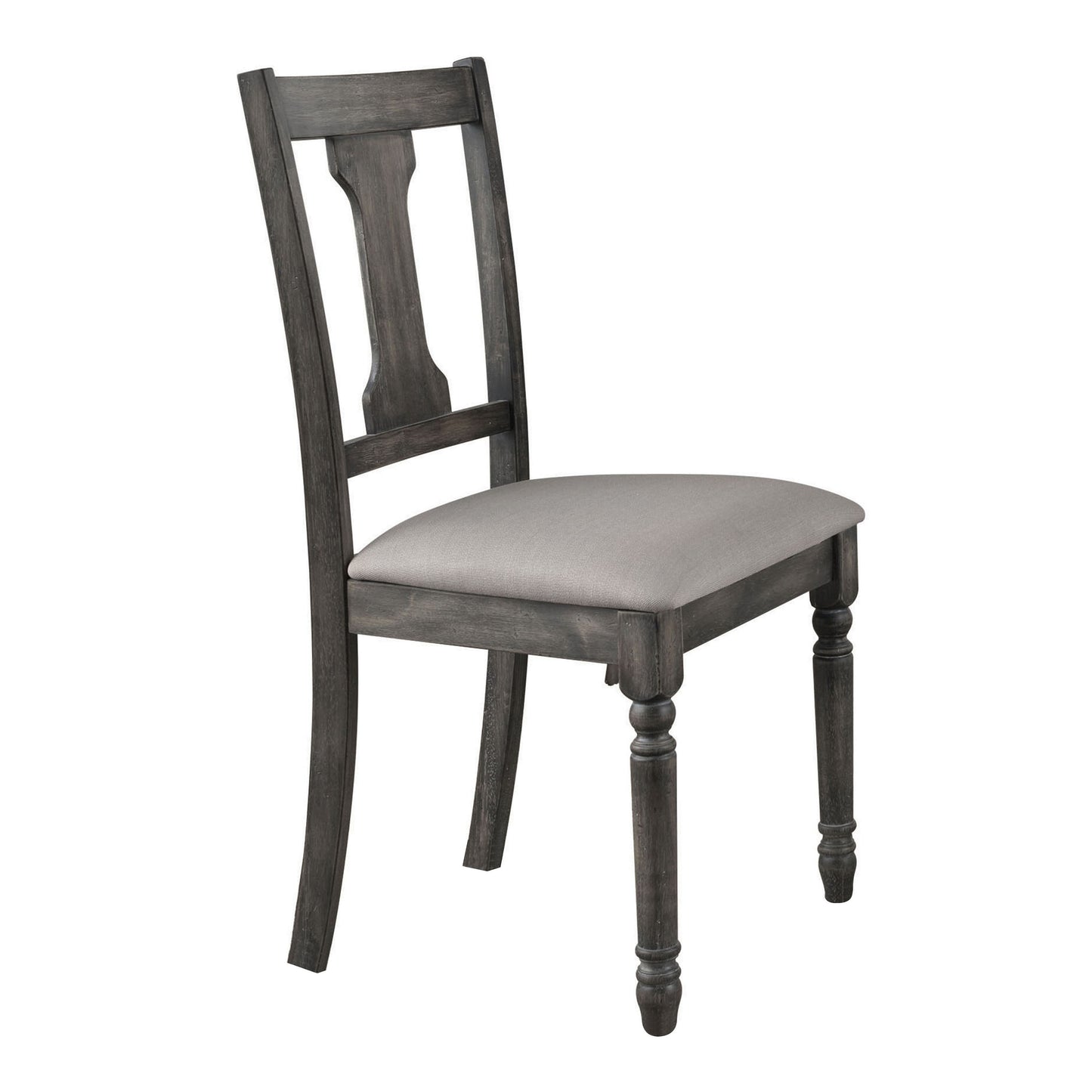 Tan and Weathered Grey Dining Chairs Set of 2 - Farmhouse Style