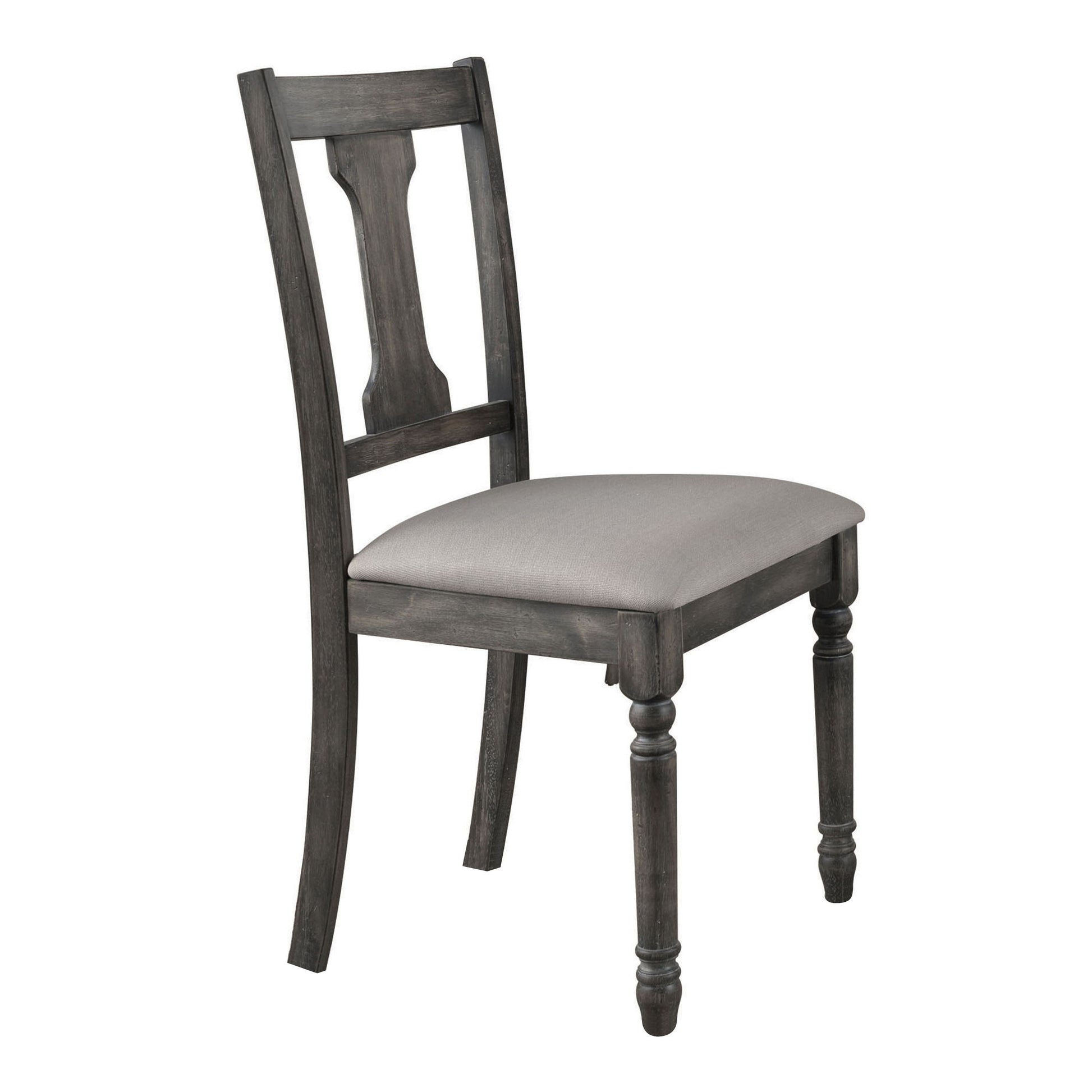 Tan and Weathered Grey Dining Chairs Set of 2 - Farmhouse Style