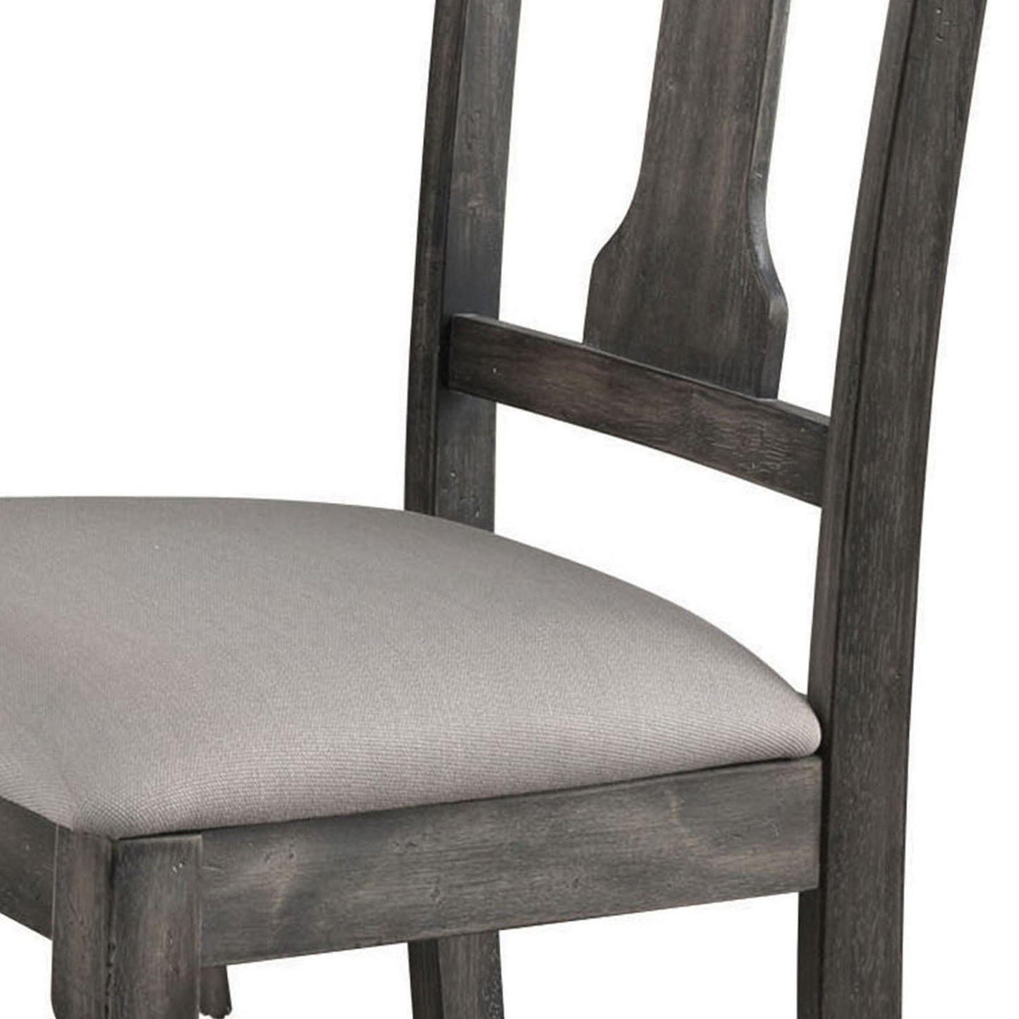 Tan and Weathered Grey Dining Chairs Set of 2 - Farmhouse Style