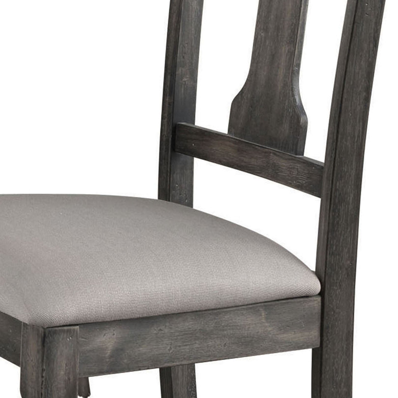 Tan and Weathered Grey Dining Chairs Set of 2 - Farmhouse Style