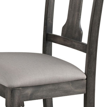 Tan and Weathered Grey Dining Chairs Set of 2 - Farmhouse Style