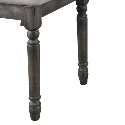 Tan and Weathered Grey Dining Chairs Set of 2 - Farmhouse Style