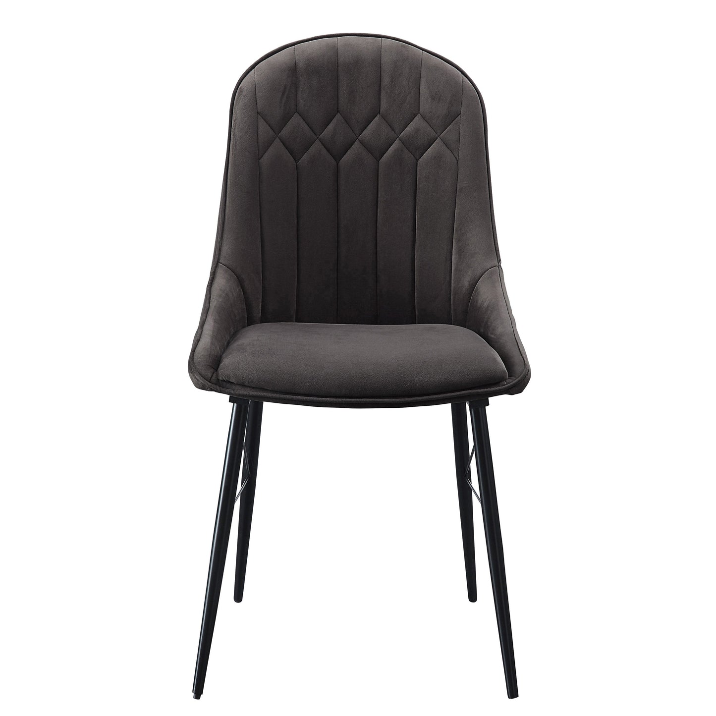 Black and Grey Tufted Dining Chairs - Set of 2 for Dining Room