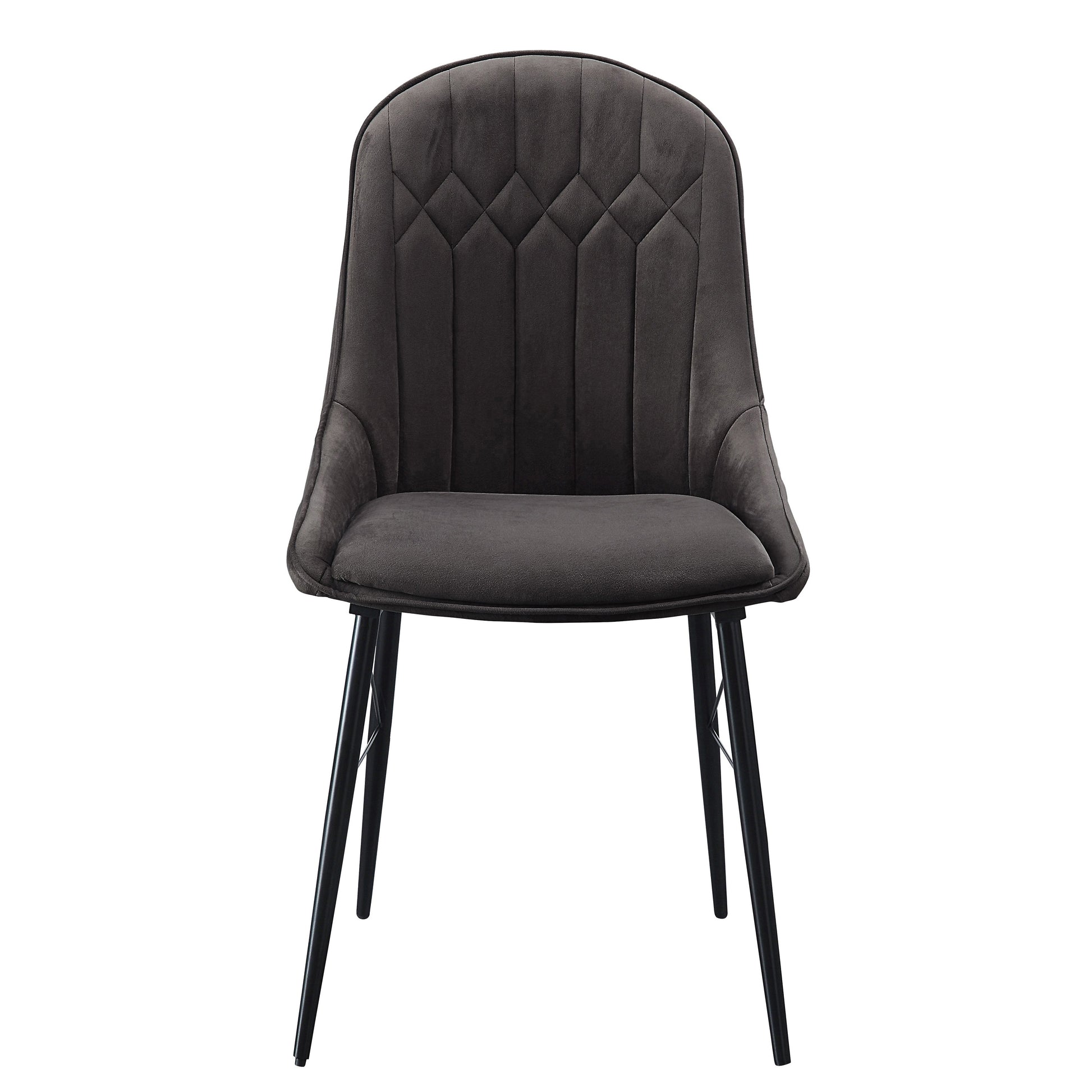 Black and Grey Tufted Dining Chairs - Set of 2 for Dining Room