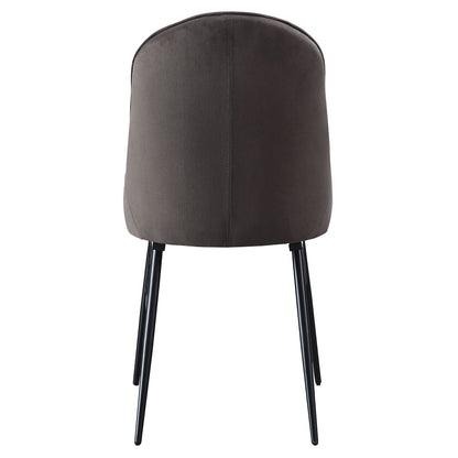 Black and Grey Tufted Dining Chairs - Set of 2 for Dining Room