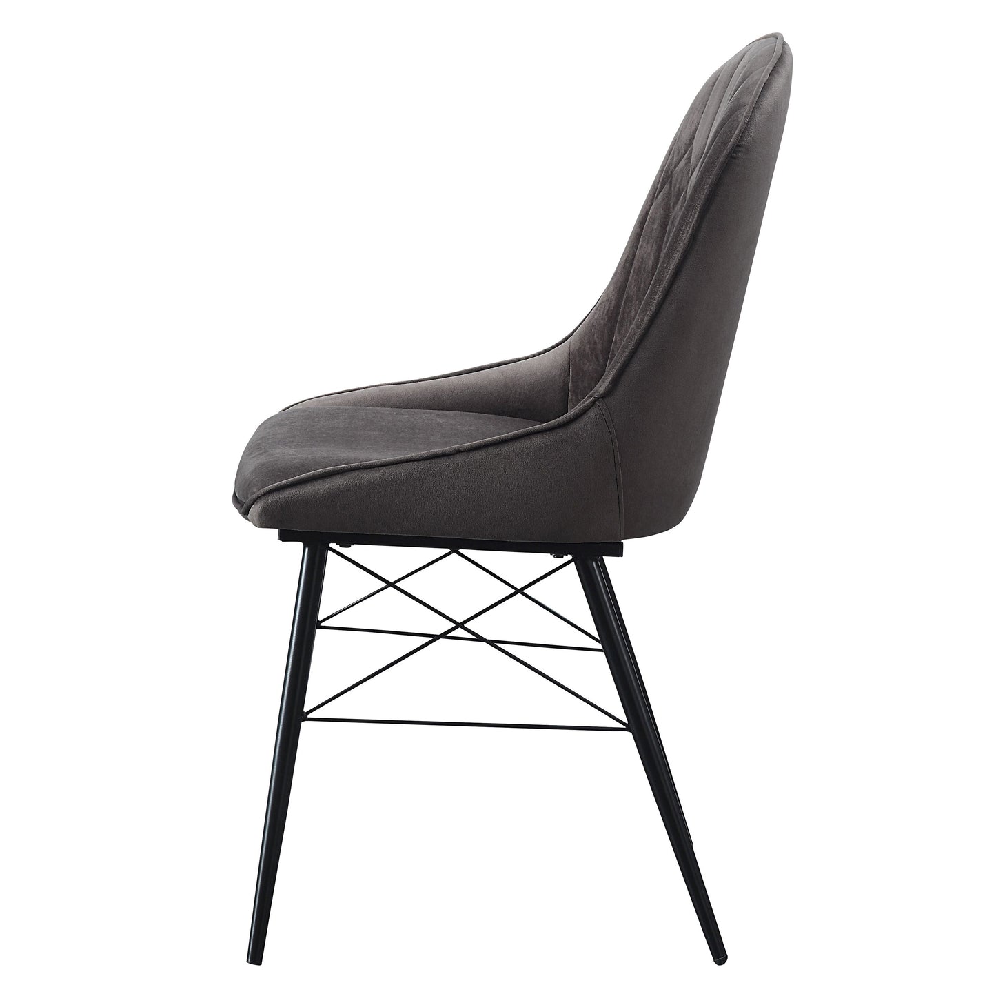 Black and Grey Tufted Dining Chairs - Set of 2 for Dining Room