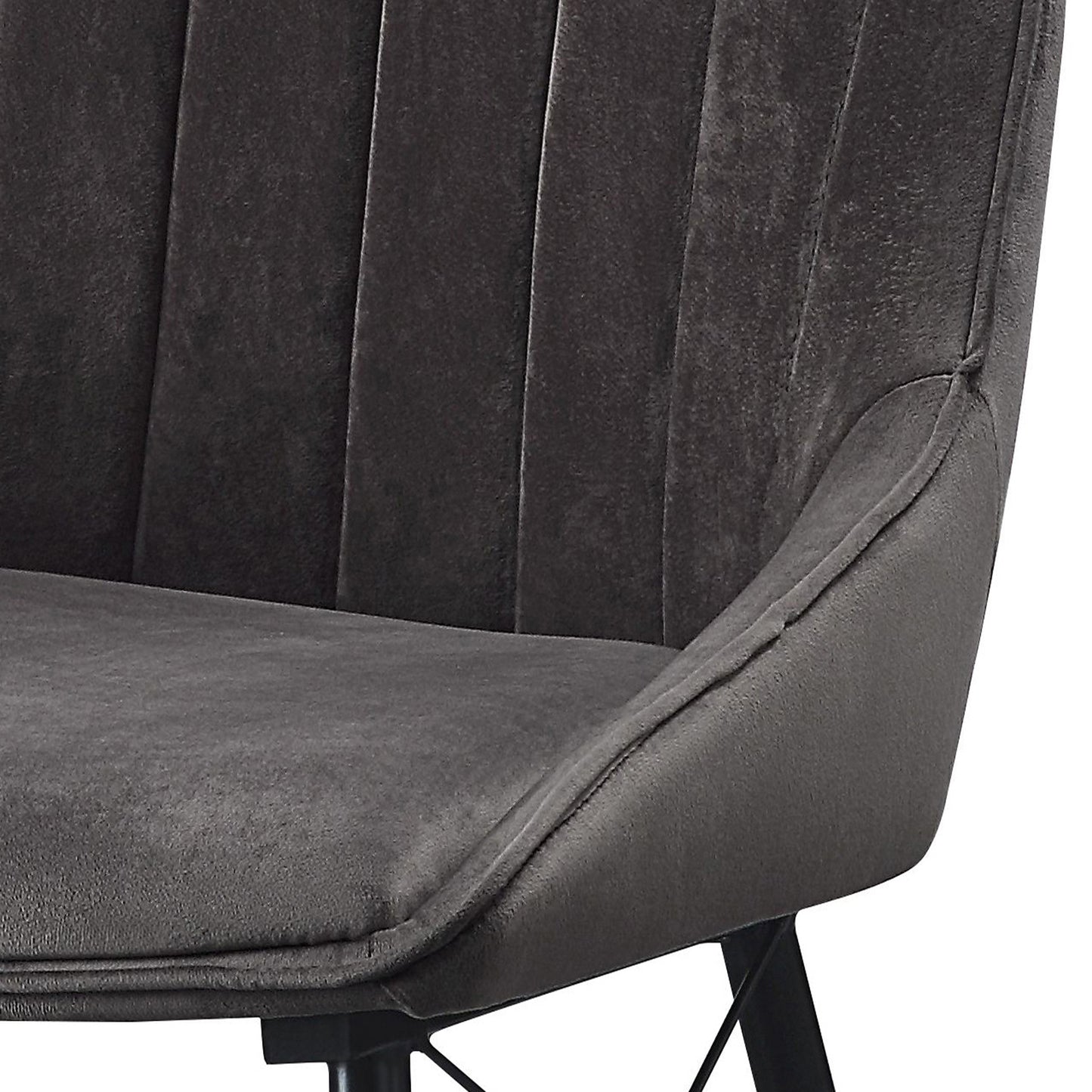 Black and Grey Tufted Dining Chairs - Set of 2 for Dining Room