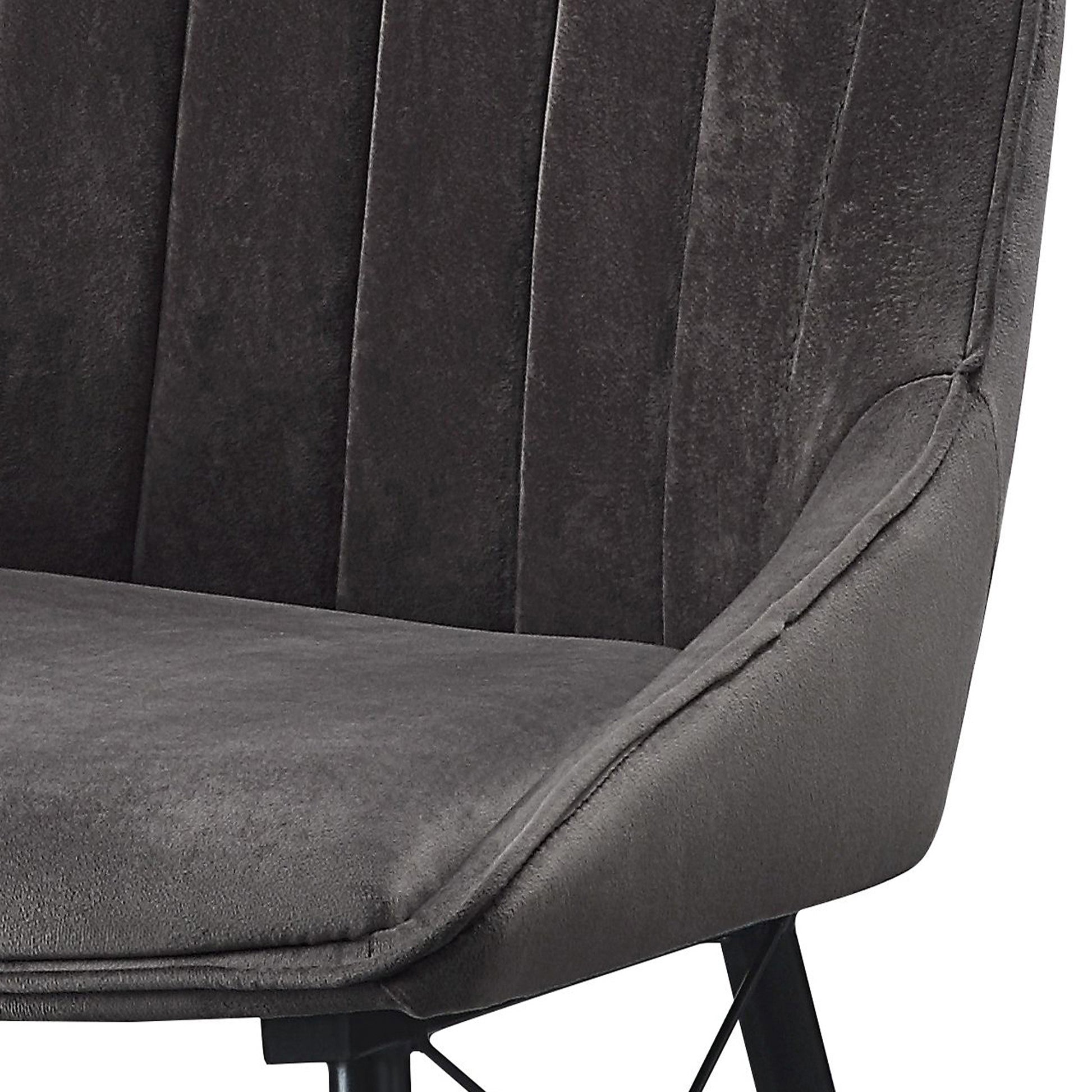 Black and Grey Tufted Dining Chairs - Set of 2 for Dining Room