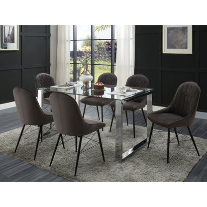 Black and Grey Tufted Dining Chairs - Set of 2 for Dining Room