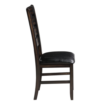 Black & Espresso Ladder Back Side Chairs (Set of 2)
