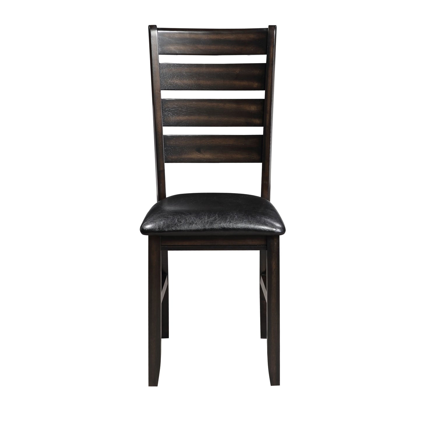 Black & Espresso Ladder Back Side Chairs (Set of 2)