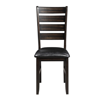 Black & Espresso Ladder Back Side Chairs (Set of 2)