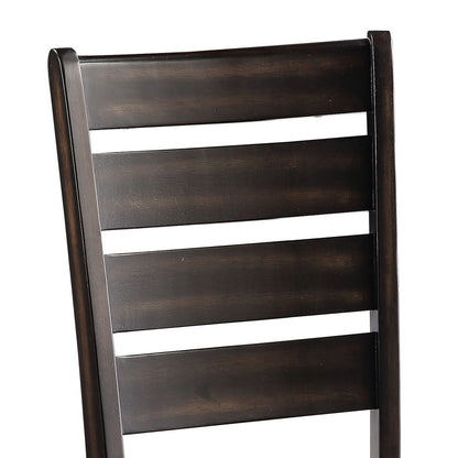 Black & Espresso Ladder Back Side Chairs (Set of 2)
