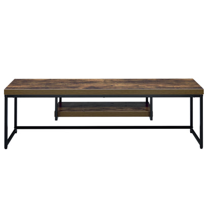Black Brown Wood Metal TV Stand - 60-69 Inch TVs
