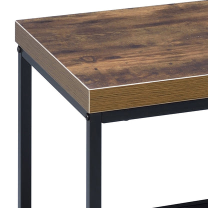 Black Brown Wood Metal TV Stand - 60-69 Inch TVs