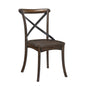 Dark Oak and Black Side Chair with X Shape Back (Set of 2)