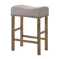 Tan and Weathered Oak Counter Height Stools (Set of 2)
