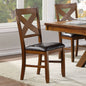 Espresso and Walnut Side Chair with X-Shape Back (Set of 2)