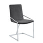 Grey and Chrome Side Chair with Metal Base (Set of 2)