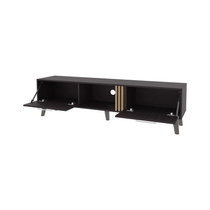 Wenge TV Stand with 2 Doors & Open Storage - 60-69" TVs for Living Room