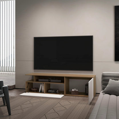 60-69 Inch TV Stand Natural White Oak Finish