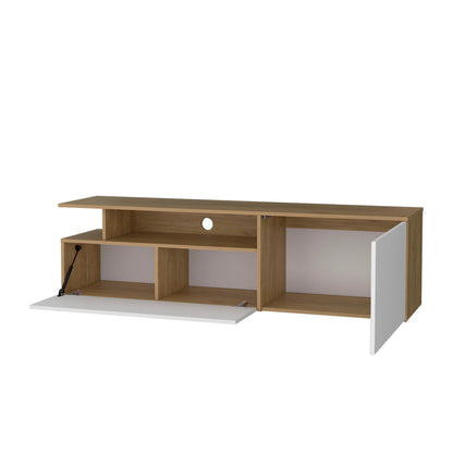 60-69 Inch TV Stand Natural White Oak Finish