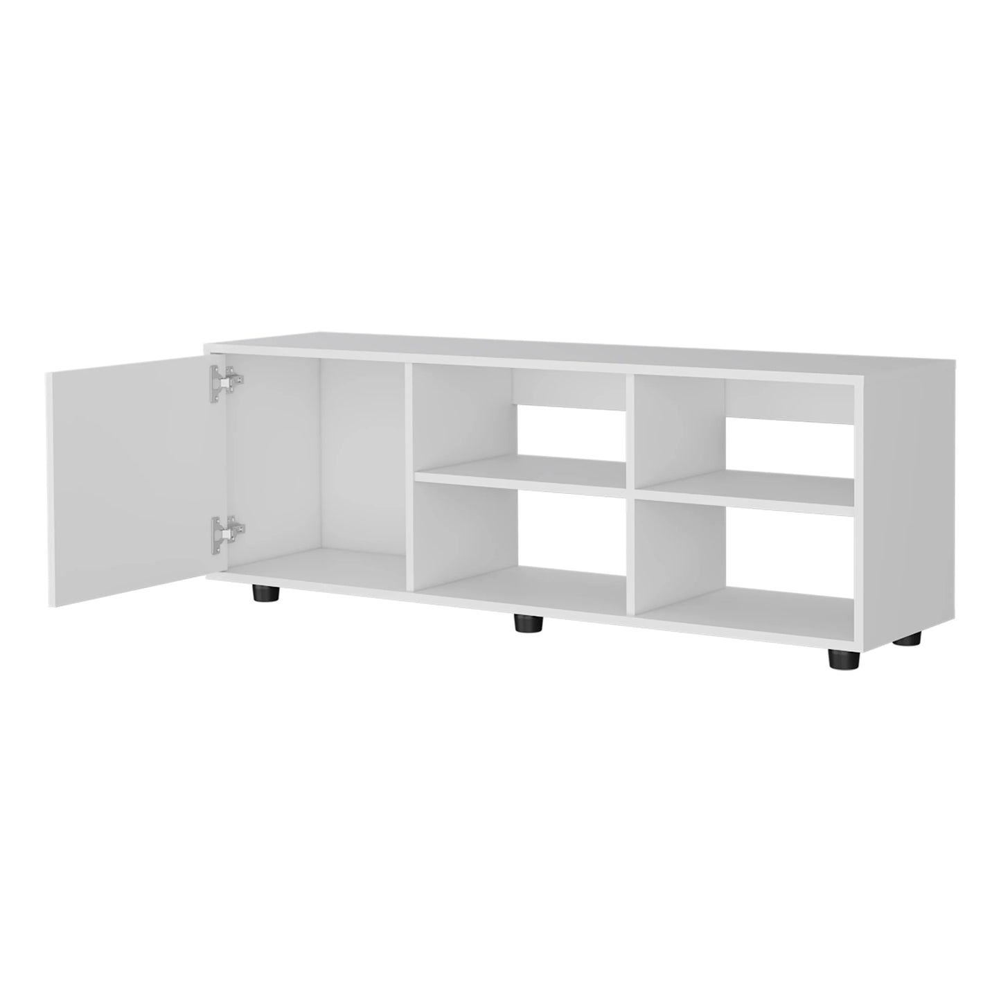 65-Inch White TV Stand with Shelves & Storage for Living Room