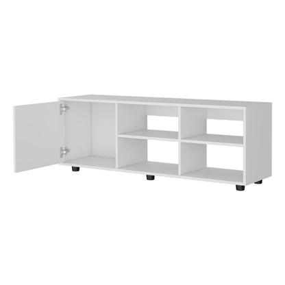 65-Inch White TV Stand with Shelves & Storage for Living Room