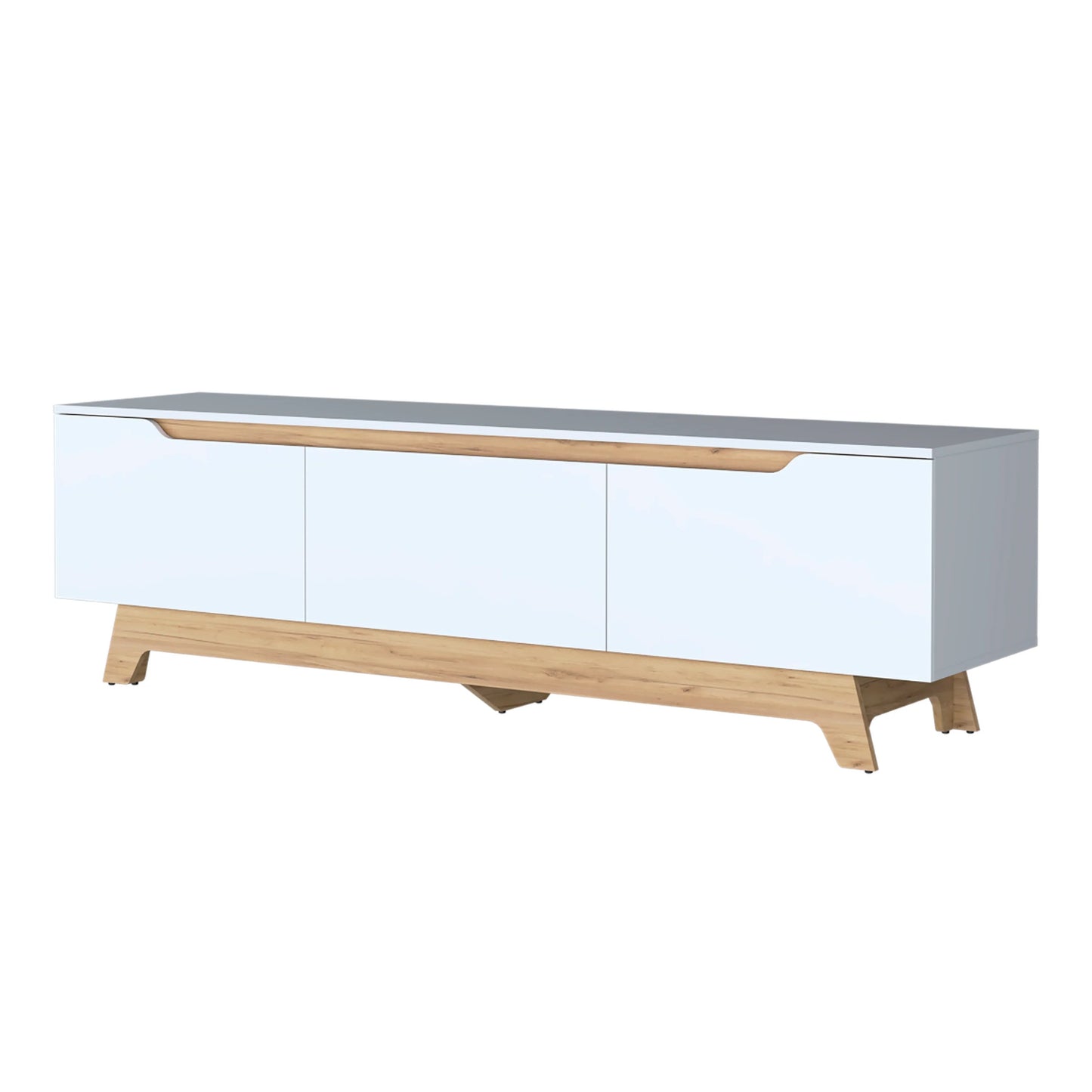 70-79 Inch White TV Stand with Storage Shelves