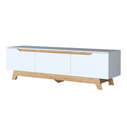 70-79 Inch White TV Stand with Storage Shelves