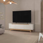 White and Natural Oak Entertainment Center with 2- Door
