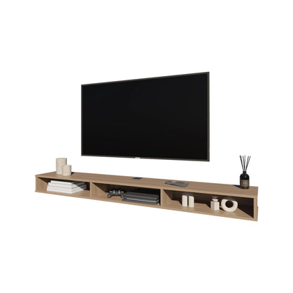Ash Wood TV Stand with Open Storage - 60-69 Inch TVs