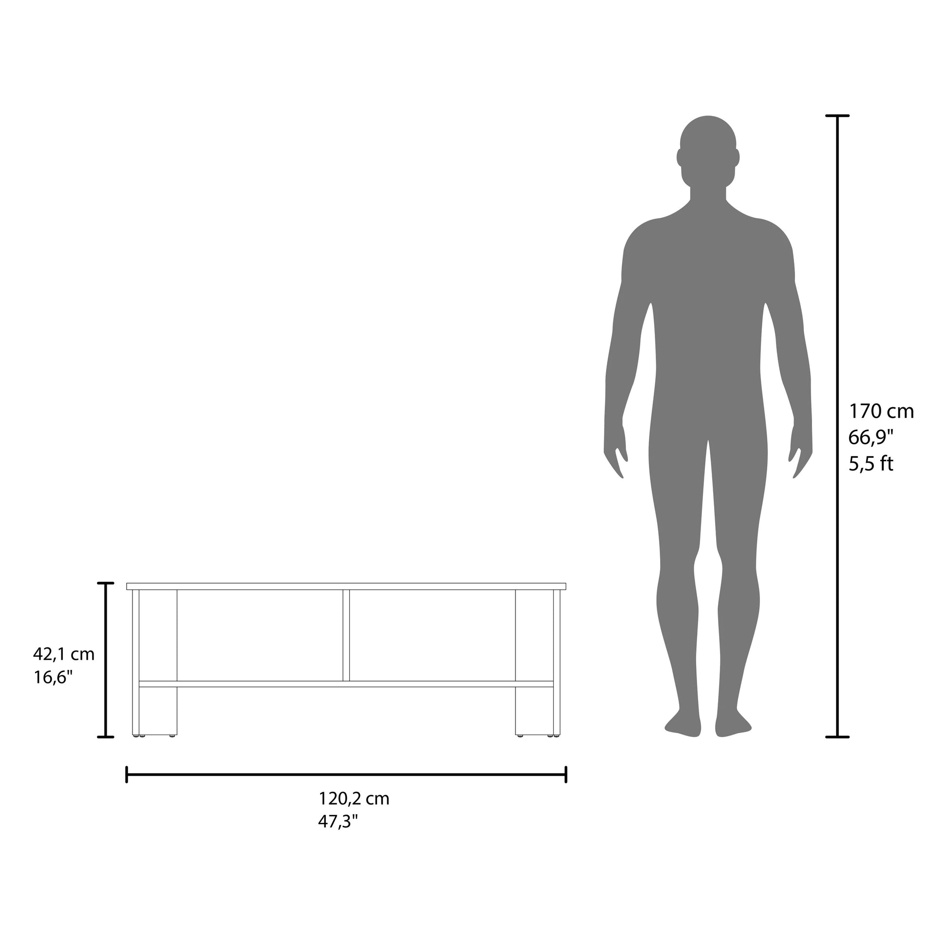 50-59 Inch Walnut TV Stand with Storage Shelves for Living Room
