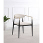 Mistra Beige Fabric Upholstered Dining Arm Chair (Set of 2)