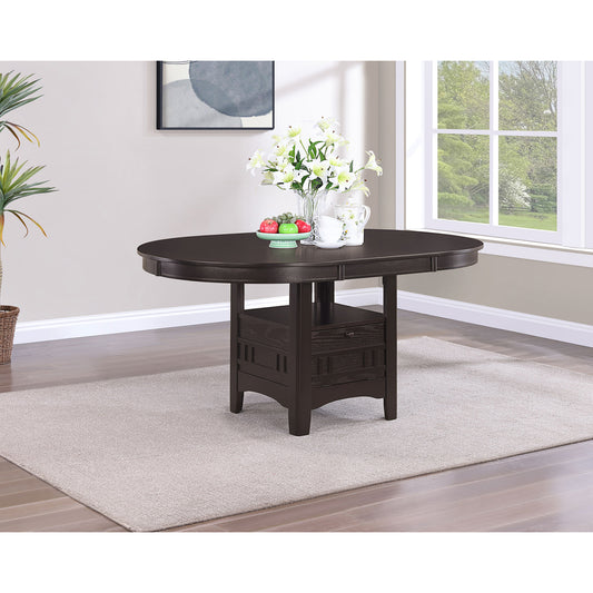 Illkirch Espresso Oval Extension Leaf Dining Table