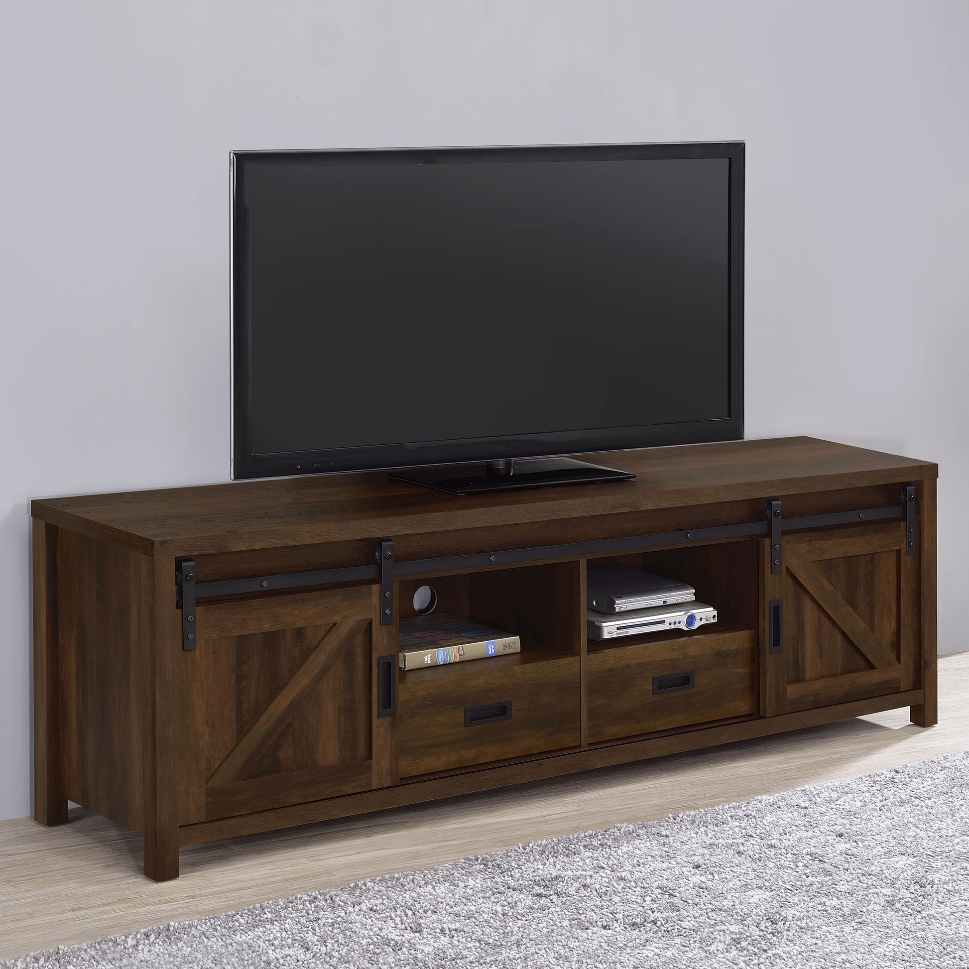 Madra Dark Pine 2-Door Engineered Wood TV Stand